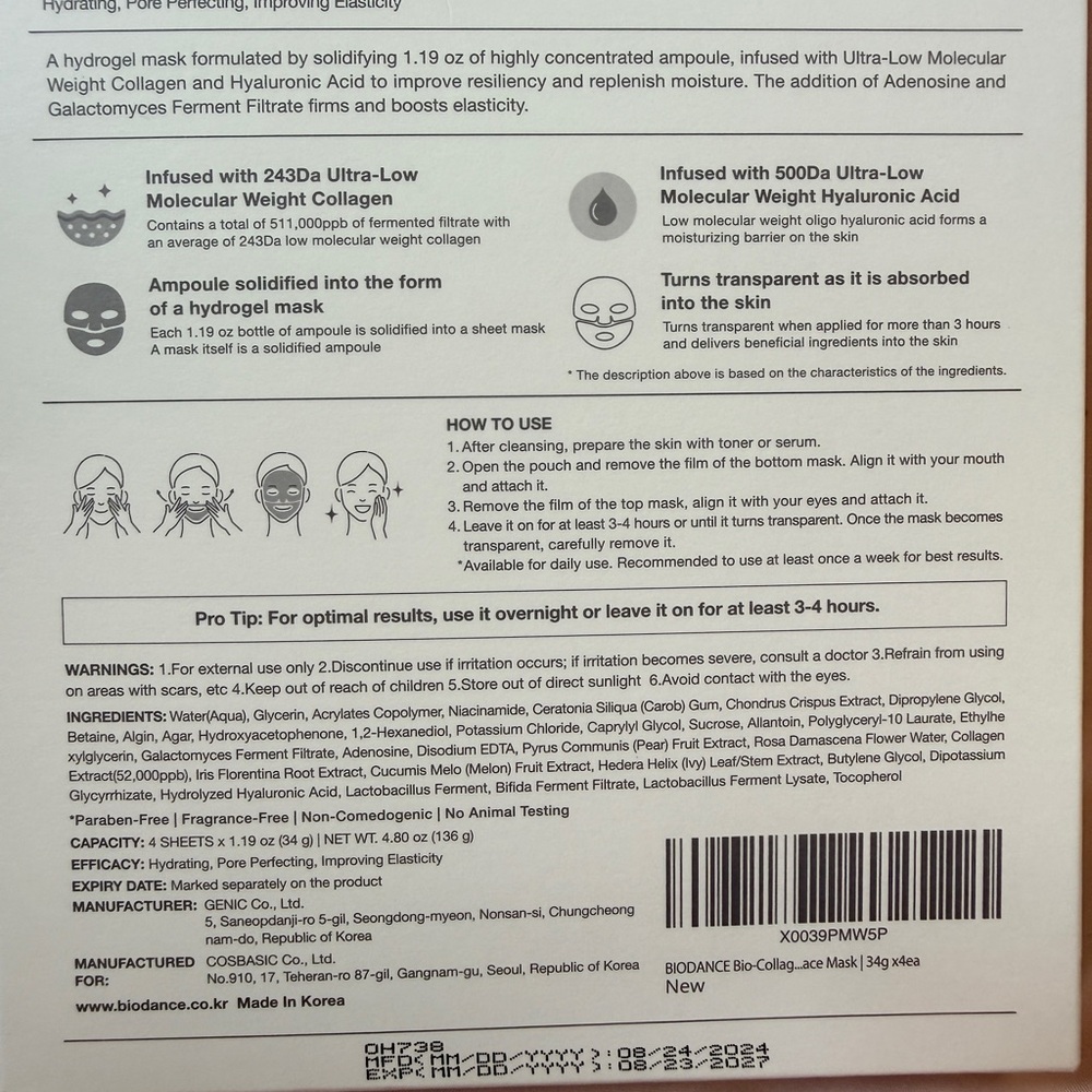 Bio Collagen Real Deep Mask - Blue - Picture 4 of 6
